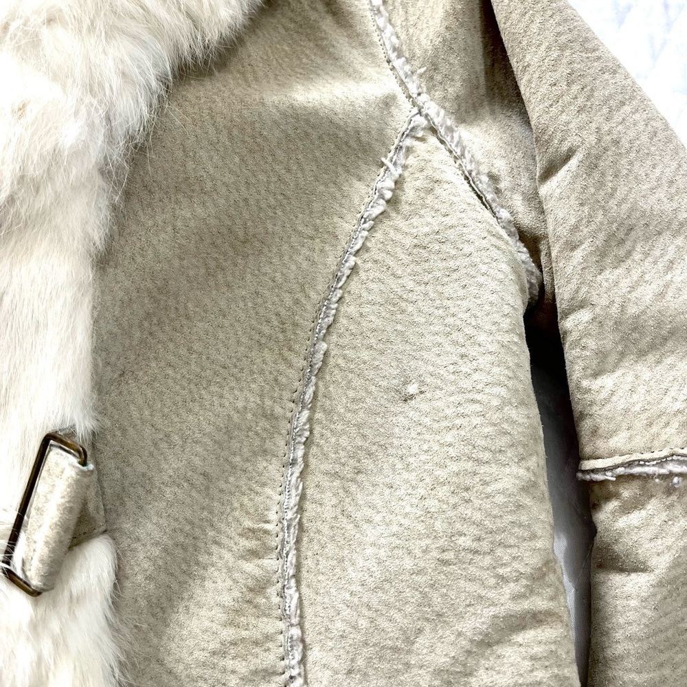 BEBE Genuine Suede Jackets With a Rabbit Fur Trim• Size S•Excellent Condition - Picture 6 of 8